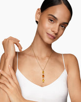 Marbella Y Pendant in 18K Yellow Gold with Citrine and Madeira Citrine, 57.8mm